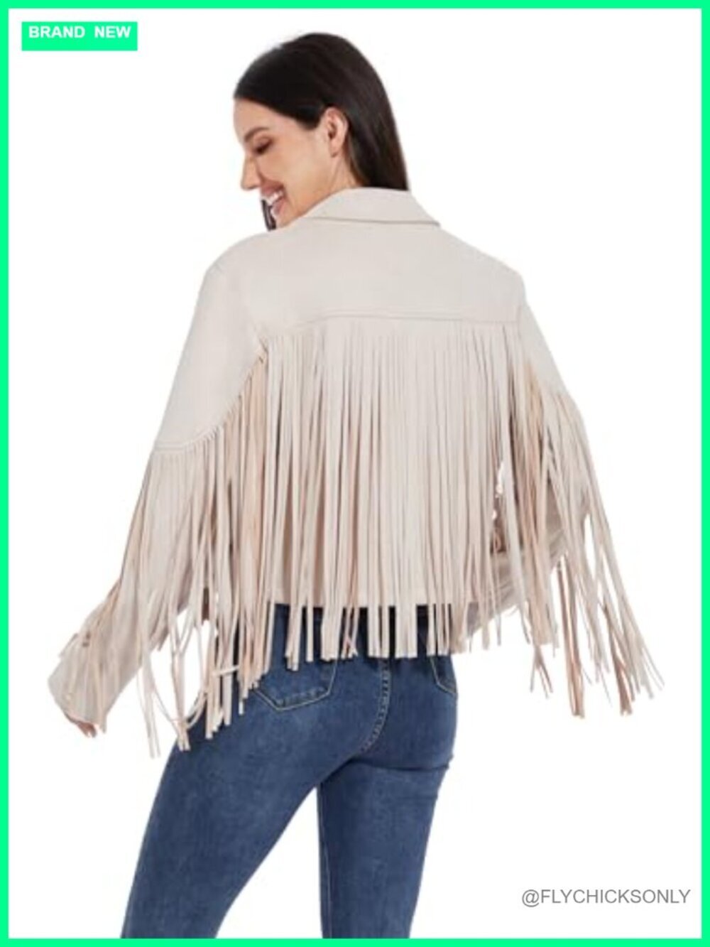 Faux Suede Fringe Cropped Leather Jacket Western Cowgirl Coat